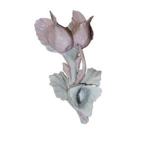 NUOVA GAPODIMONTE PORCELAIN FLOWER COLLECTIBLE ART EXCELLENT RARE ITALY